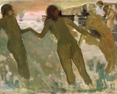 Drei Mädchen beim Baden von Edgar Degas